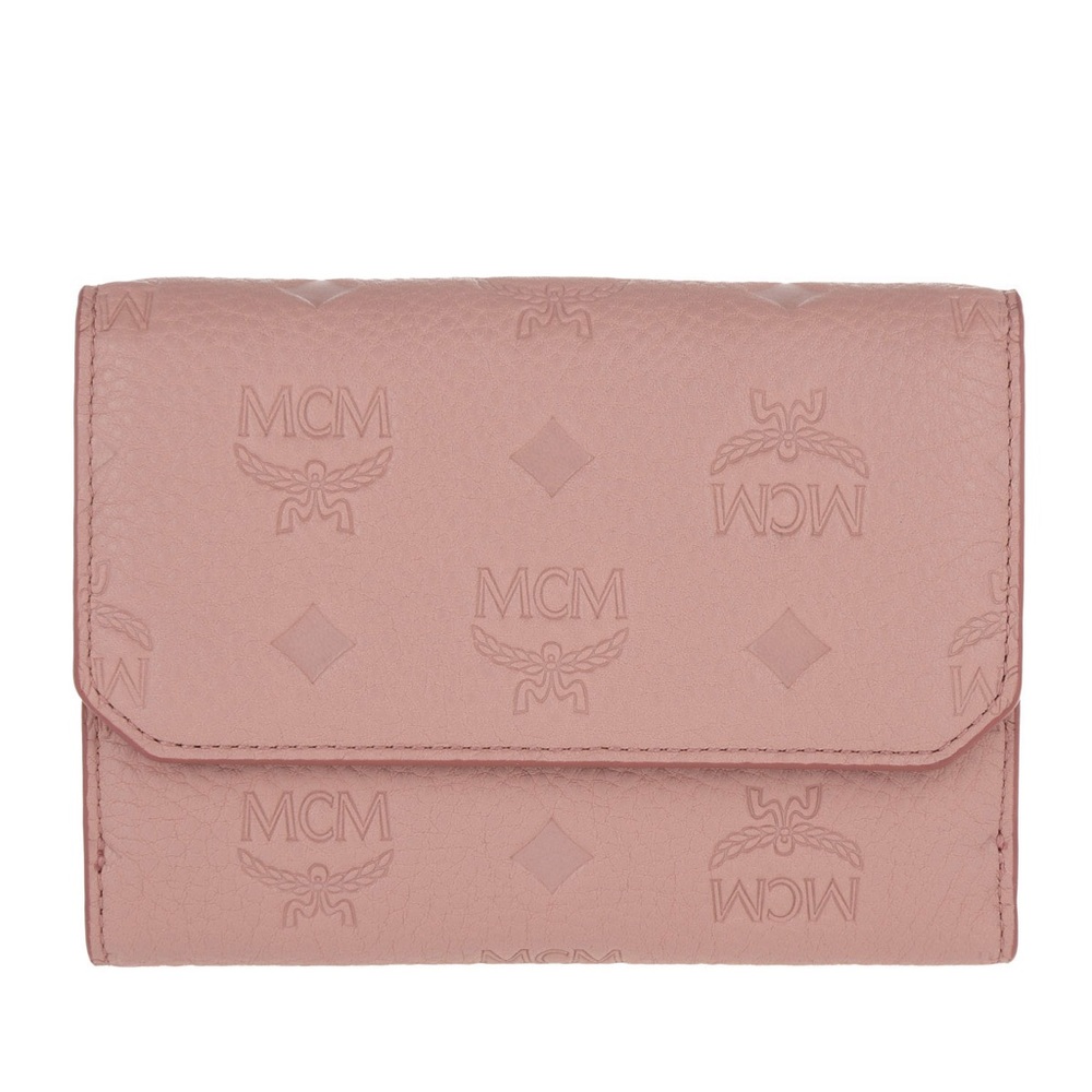 MCM NEW Klara Leather Fold Medium Wallet Pink